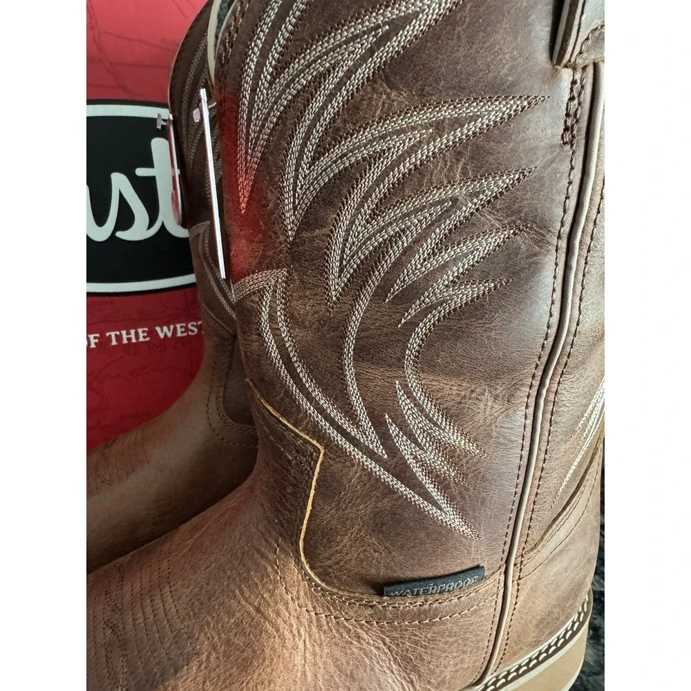 Justin Original Workboots Daywork 11 Inch Waterproof Work ‎ Mens Brown  Sz 14 D